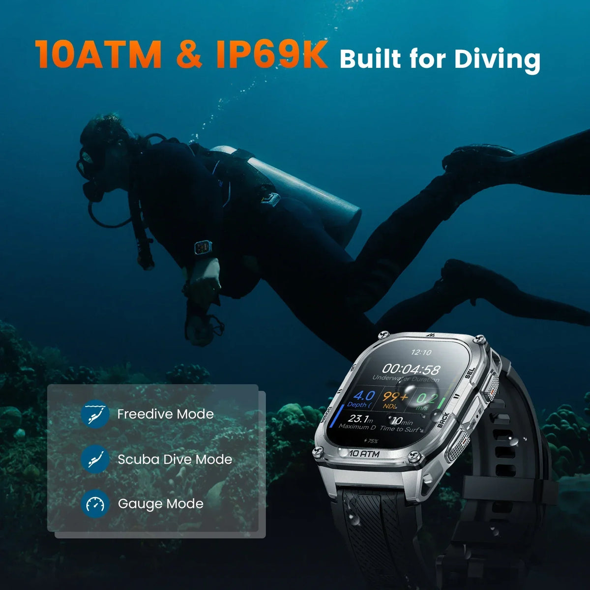 Stainless Steel Waterproof Smart Watch