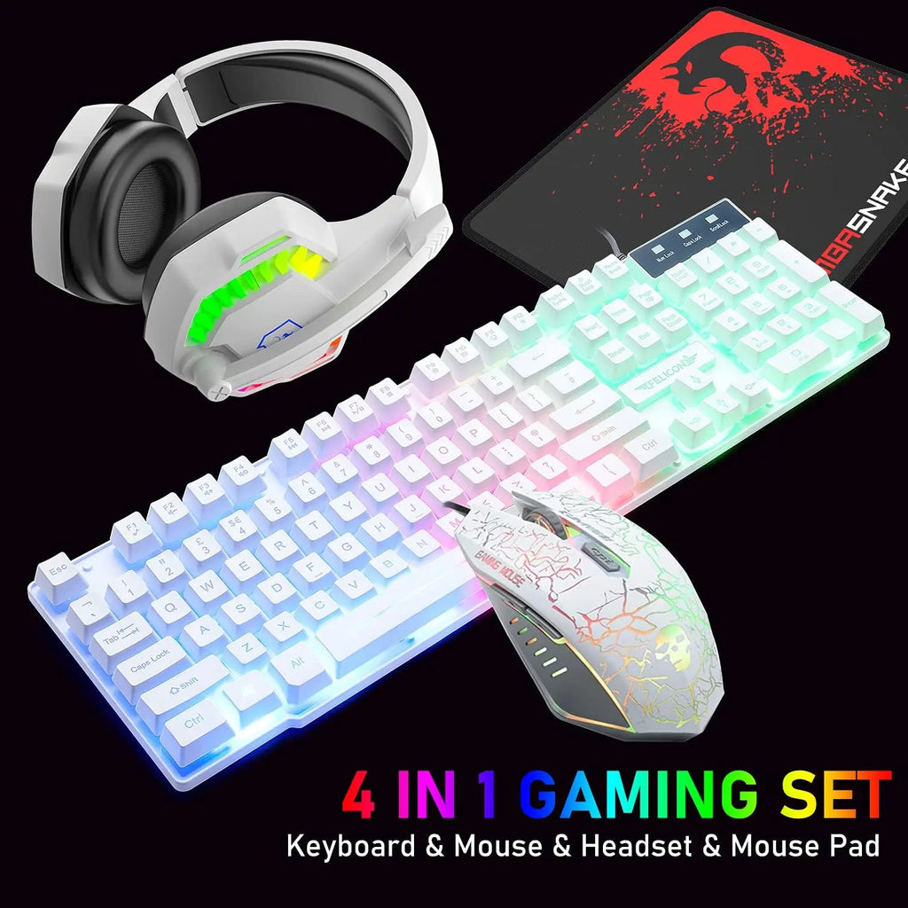 4 in 1 Gaming Set Keyboard&Mouse&Headset&Mouse Pad