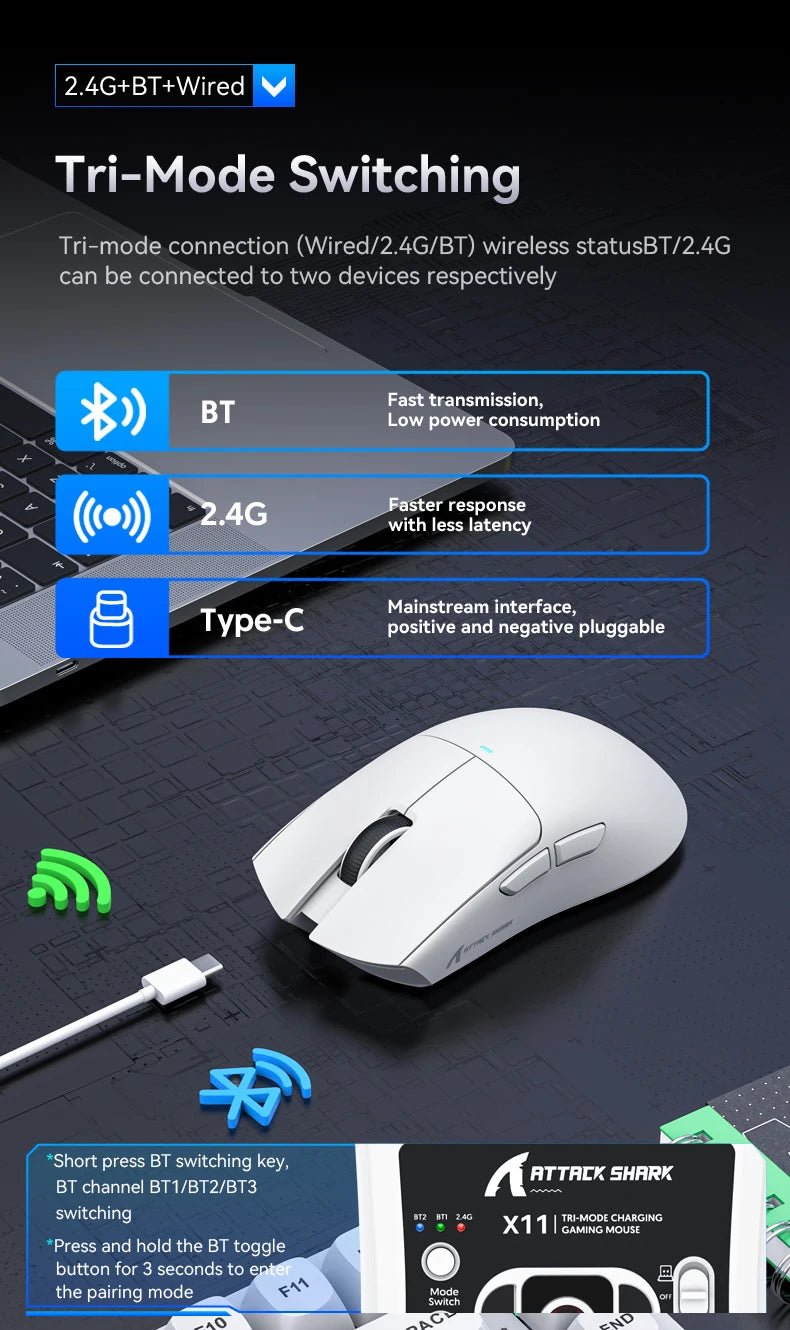 Wireless Gaming Mouse With Backlight Charging
