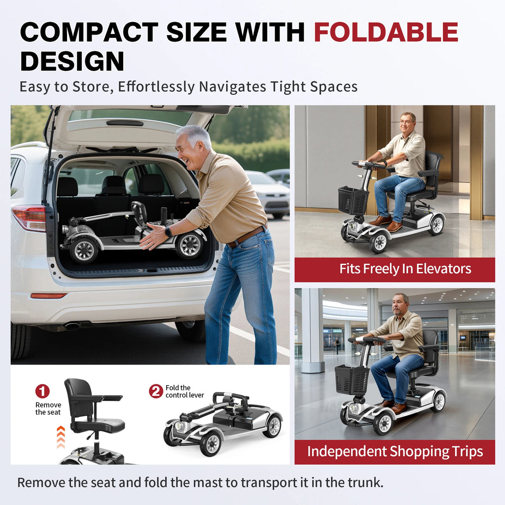 Foldable 4-Wheel Mobility Scooter