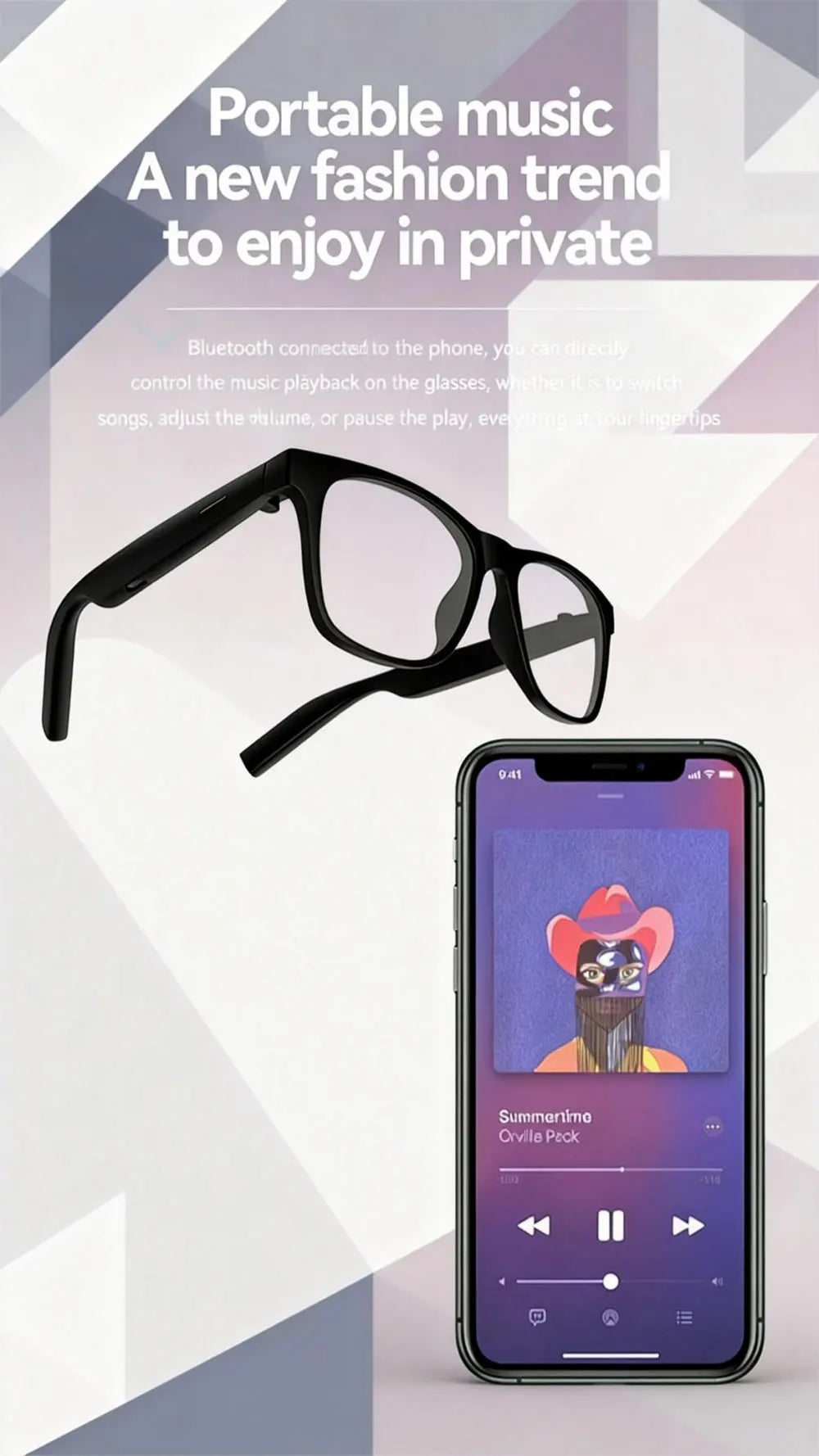 Bluetooth Smart Glasses With Microphone