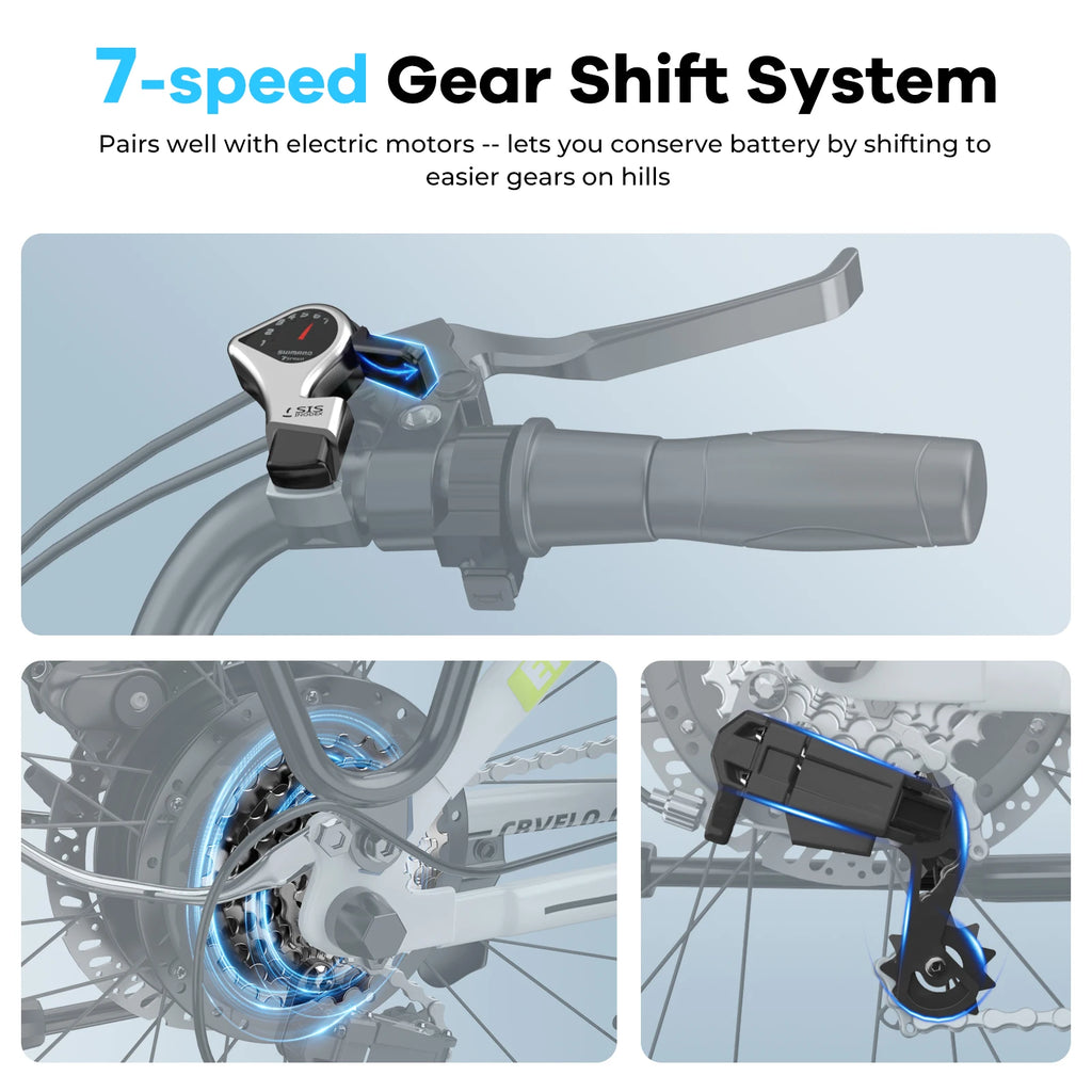 26" 7-Speed Shift Electric Bike for Adult