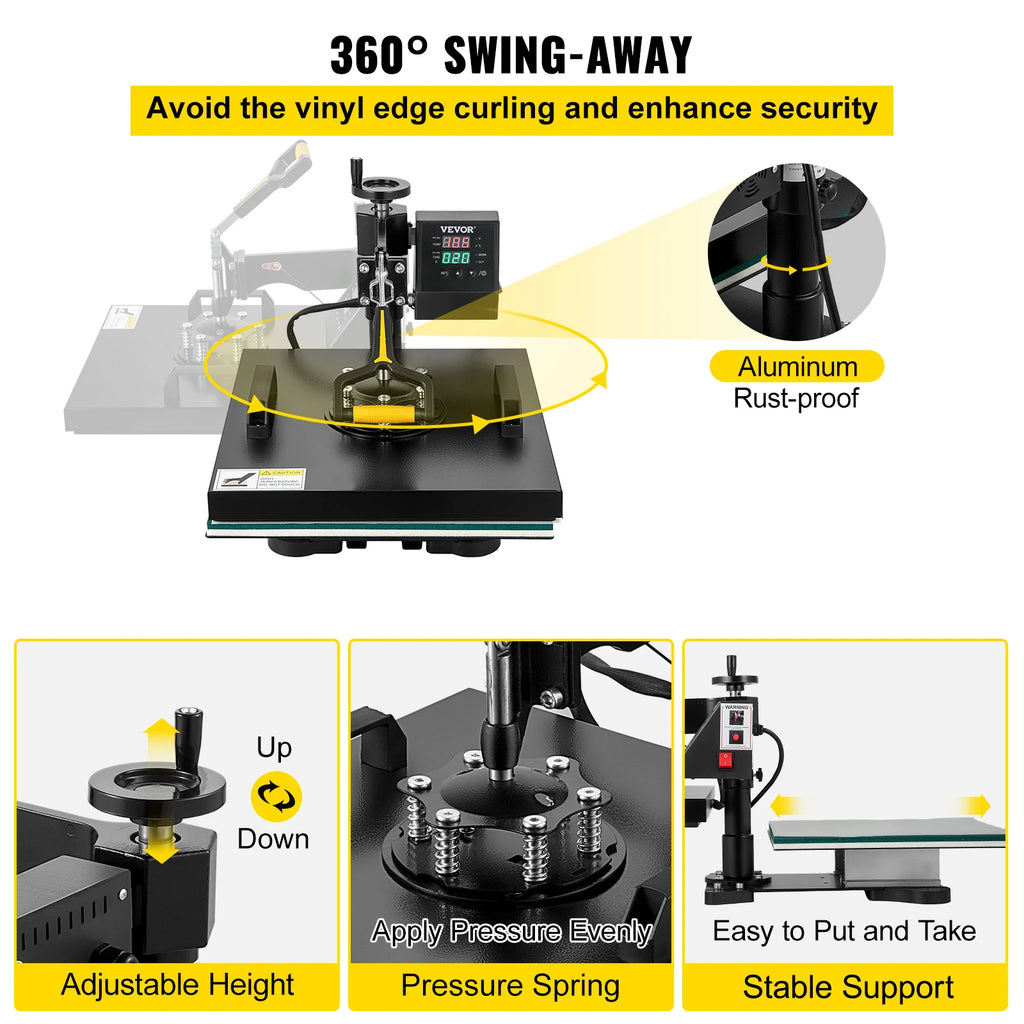 Multi-functional Heat Press w/360° Swing-Away