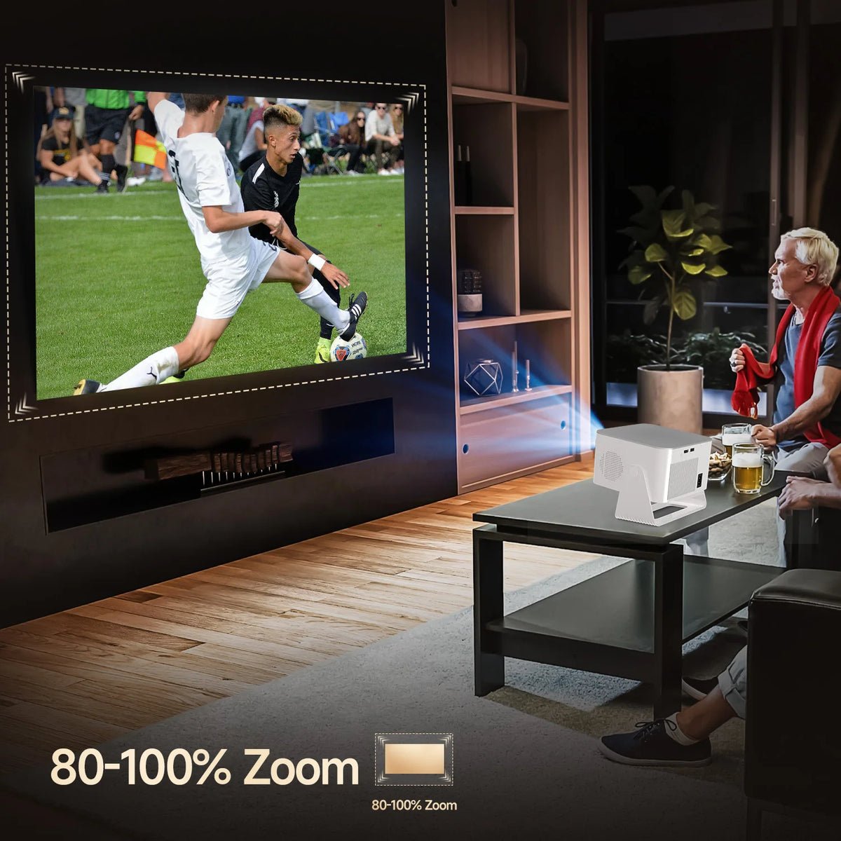 Auto Focus Outdoor Projector Android 14