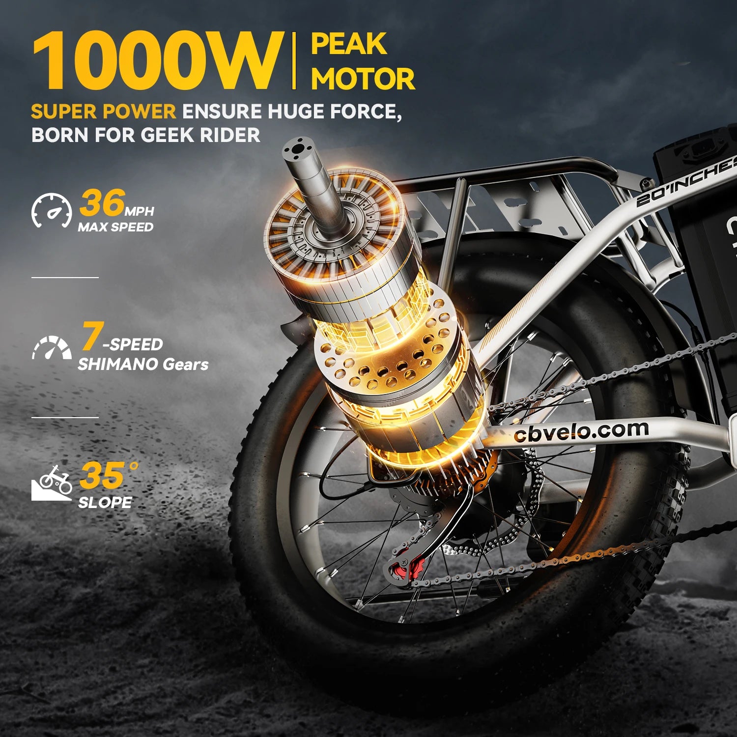 20 Inch Fat Tire Folding Commuter E-Bike