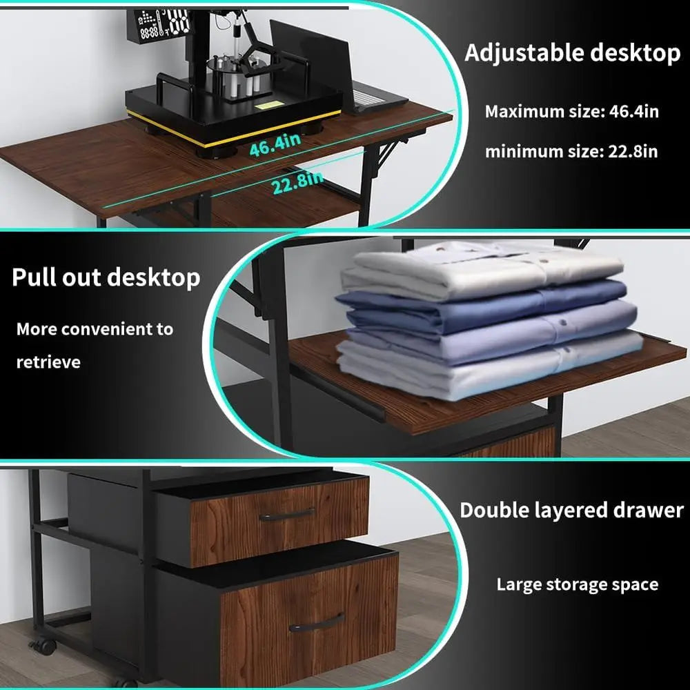 Adjustable 4-Tier Heat Press Cart
