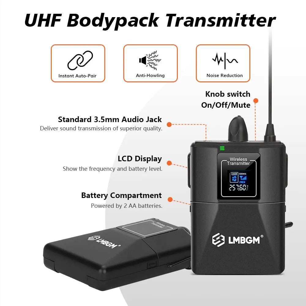 4 Channel UHF Wireless Headset Microphone Set