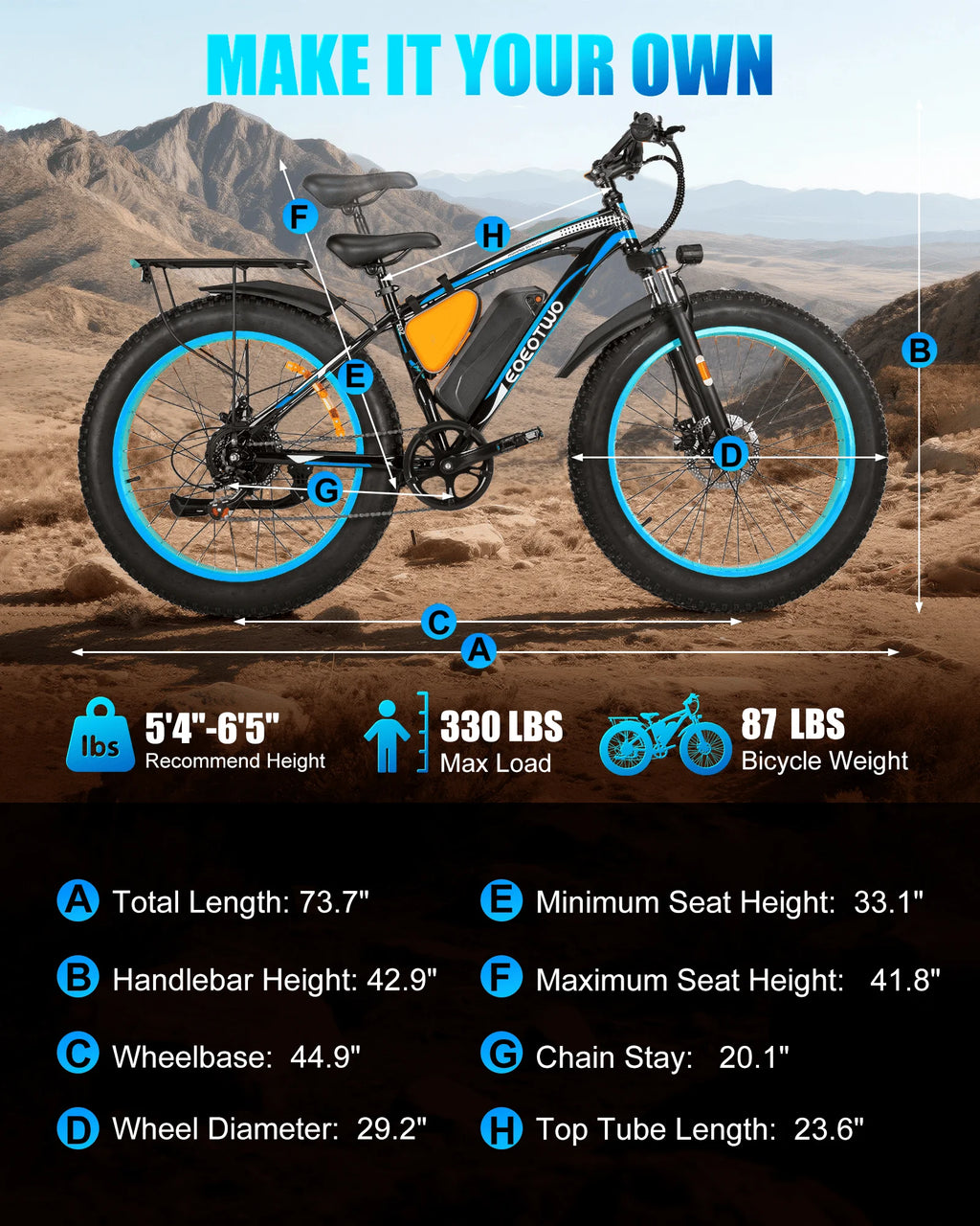 26 Inch 1500w Electric Bike for Adults