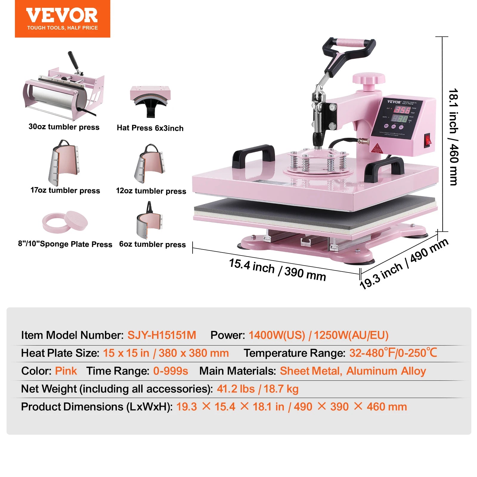 Heat Press Machine 12x15 inch With 360° Swing Away