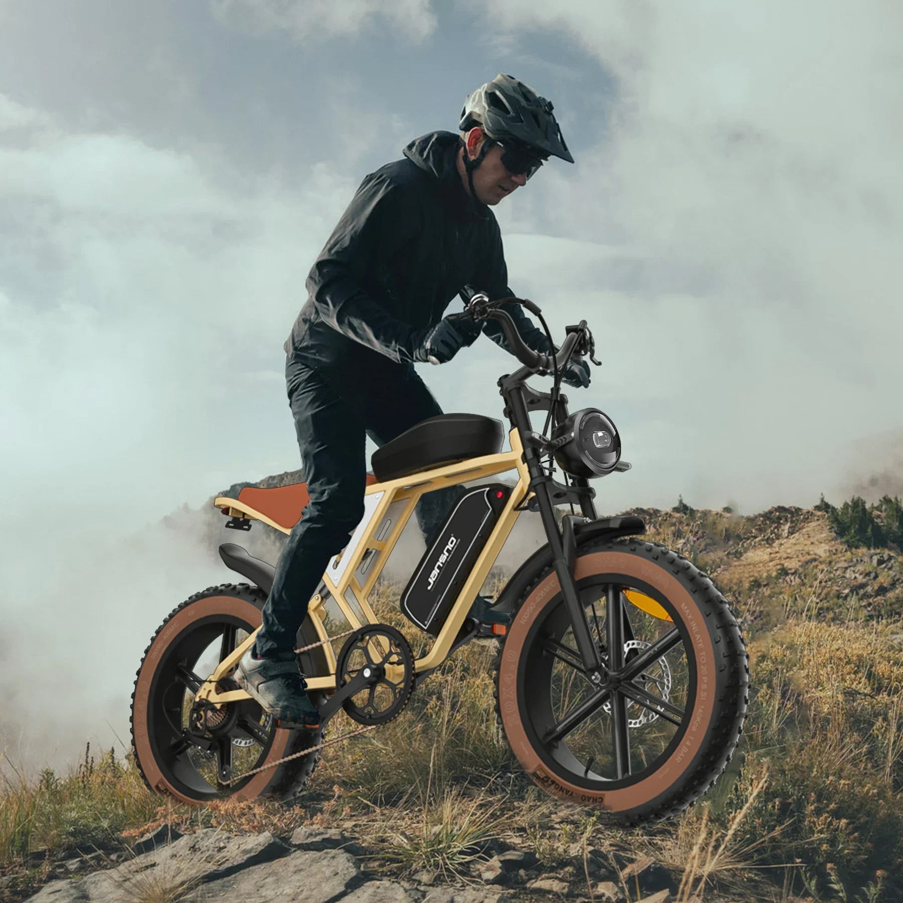 Jansno X70G Adult Electric Bike 750W Motor City ebike Removable Dual Battery: 48v14Ah+48v20Ah 20 inches Fat Tire E-Mountain bike