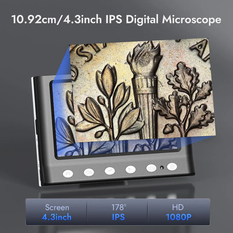 4.3'' Portable Digital Microscope With Video Capture