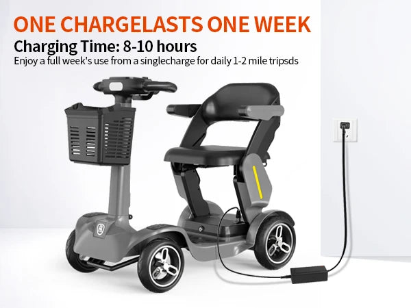 Gray Portable 4 Wheel Mobility Scooter