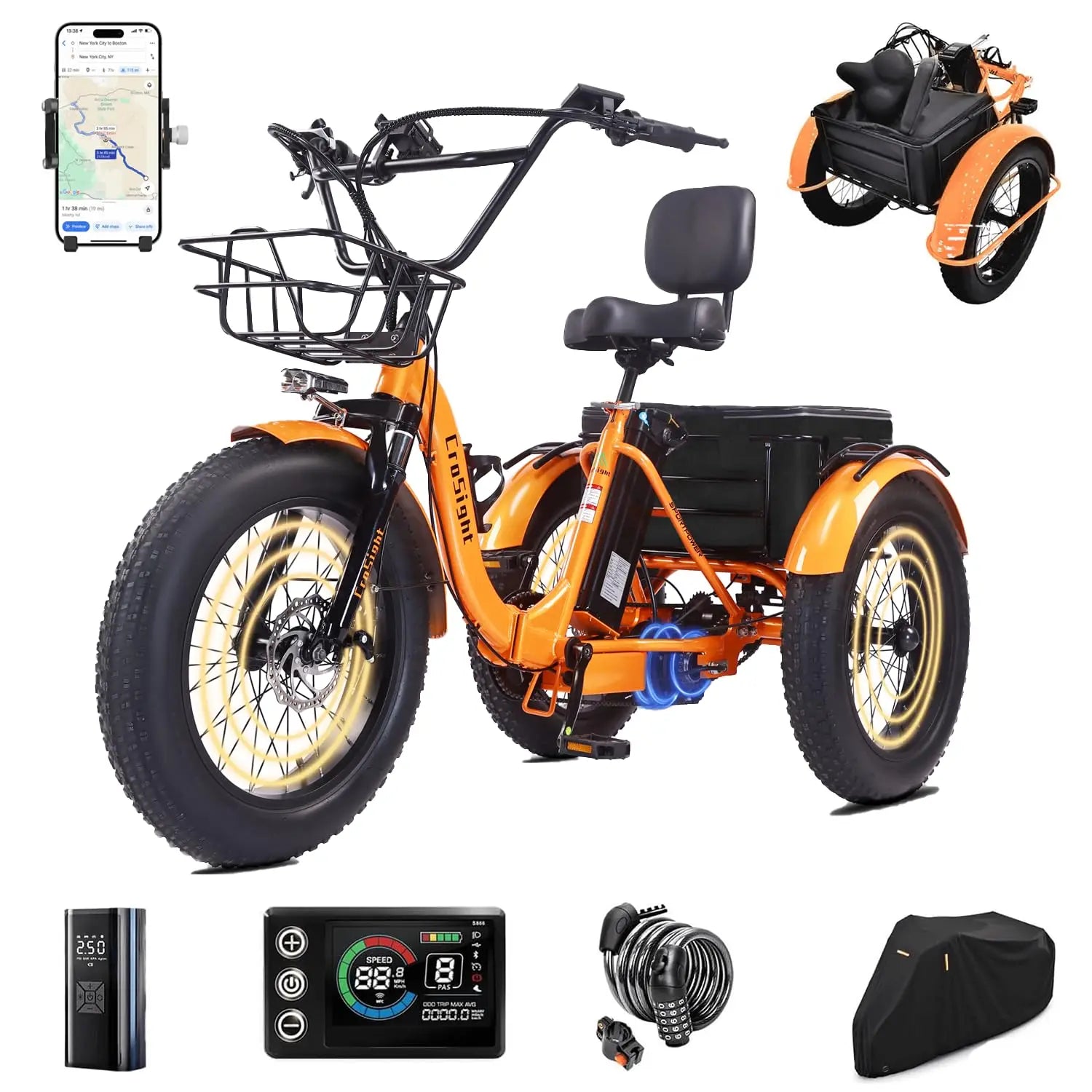 Electric Folding Tricycle for Adults