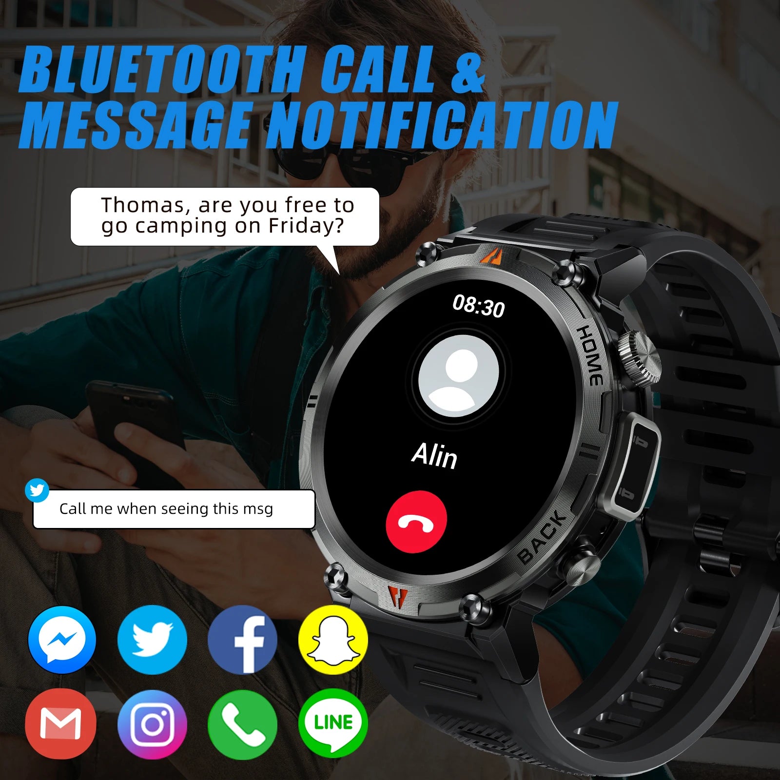 Bluetooth Call Smart Watch for Men