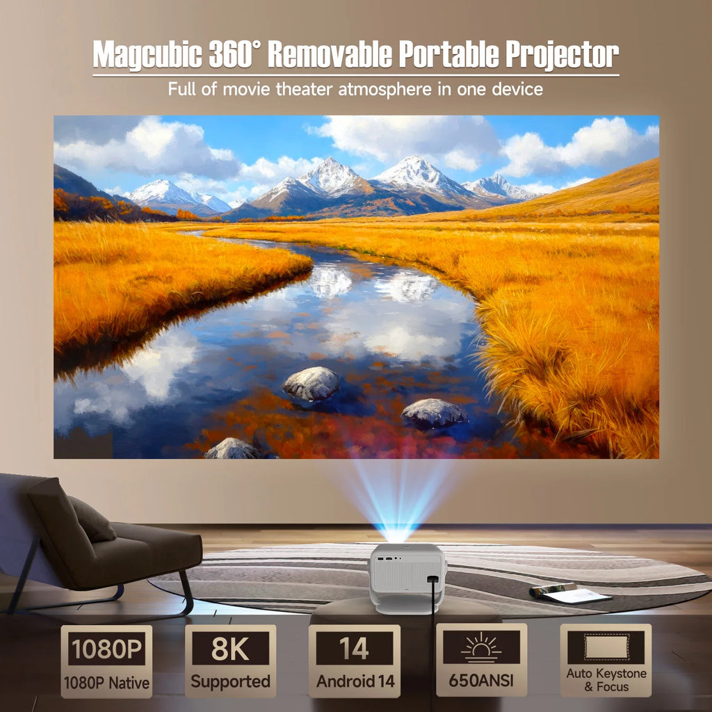 360° Portable Home Projector