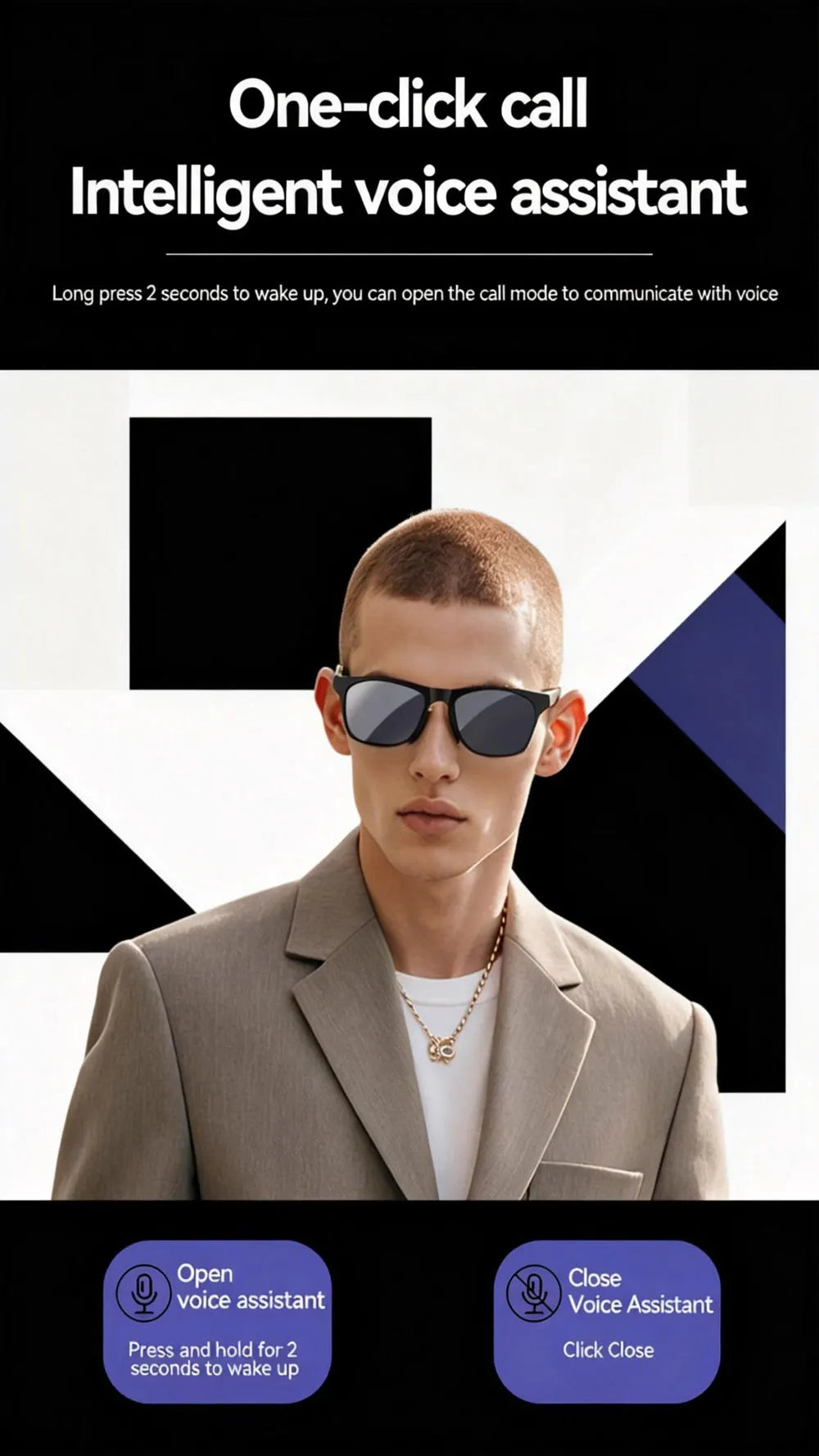 Bluetooth Smart Glasses With Microphone