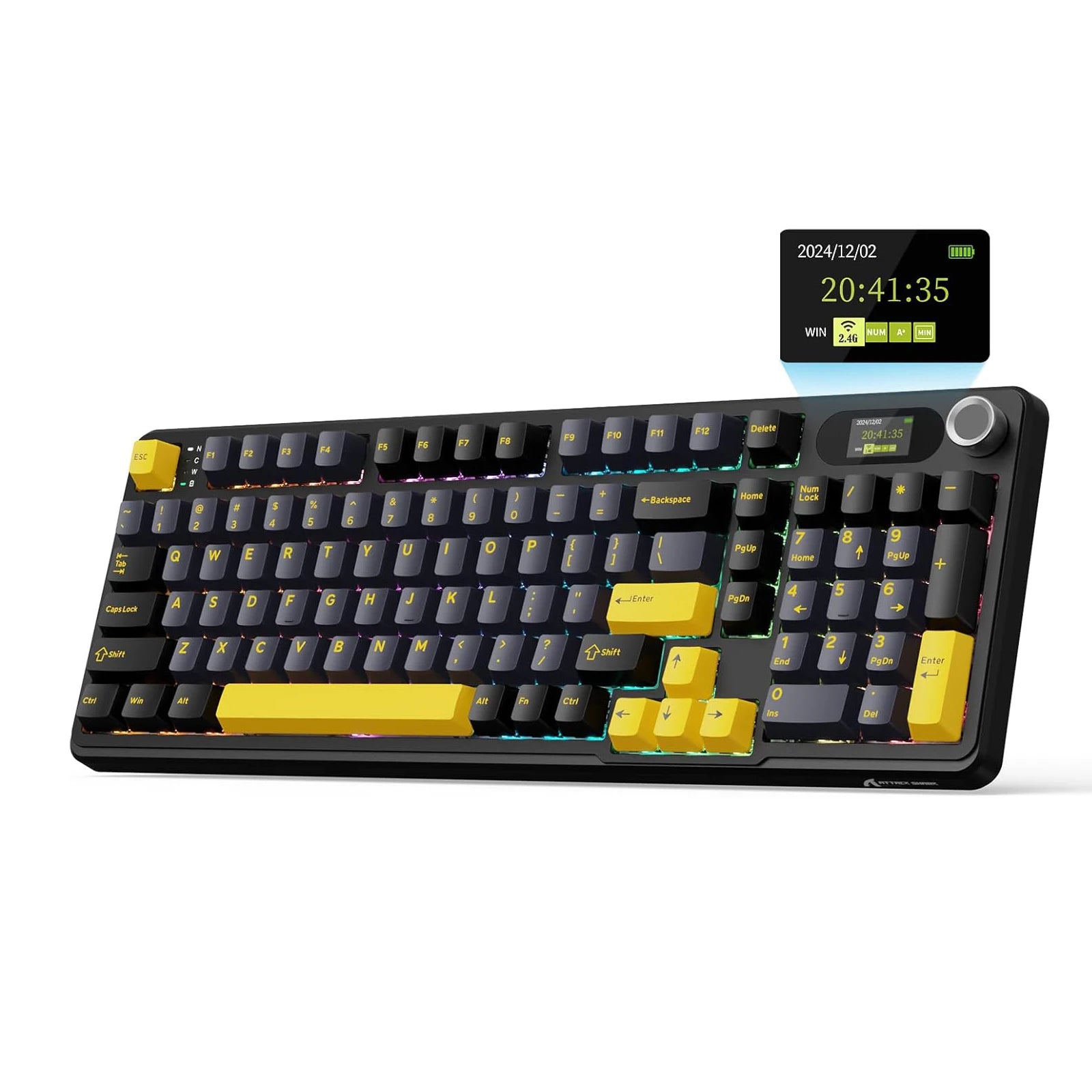 Wireless Mechanical Keyboard with Screen & Knob