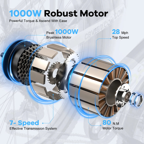 1000W  7-Speed shift Electric Bike