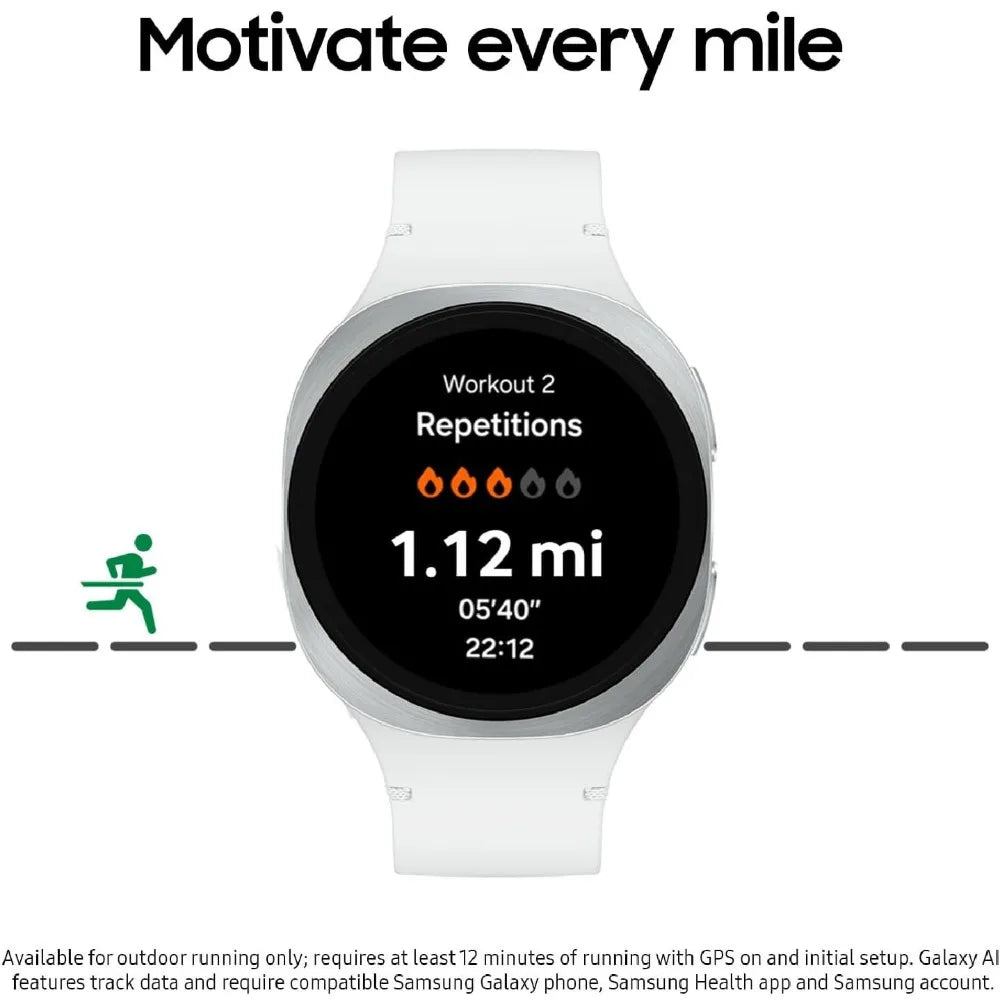 44mm Silver Smartwatch with Fitness Tracking