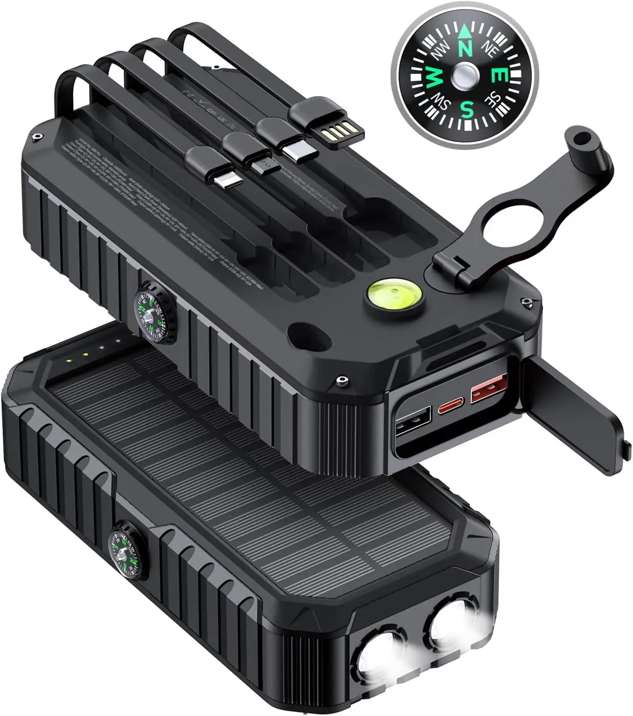 Solar Charger Power Bank With Hand Crank