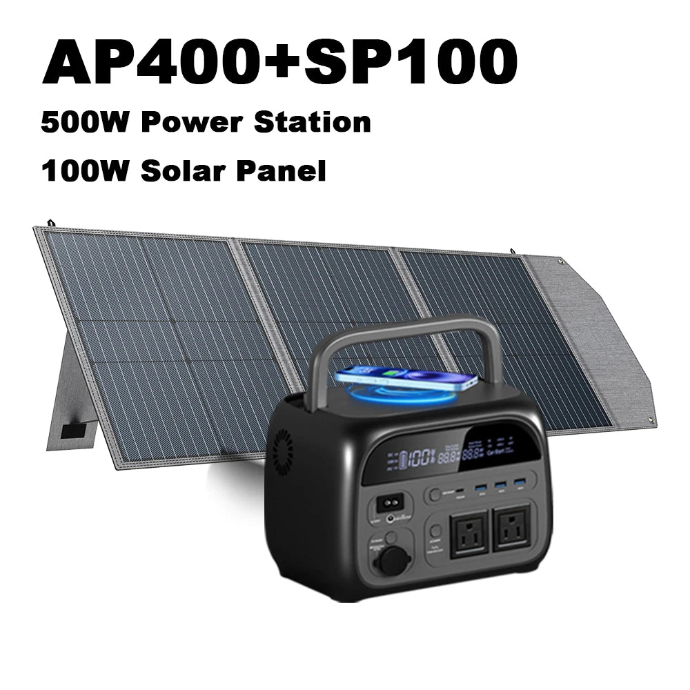 CTOLITY 1024Wh 345Wh 192Wh Portable Solar Generator Energy Storage Lifepo4 Battery Power Bank for Outdoor USB Type-C Solar Panel