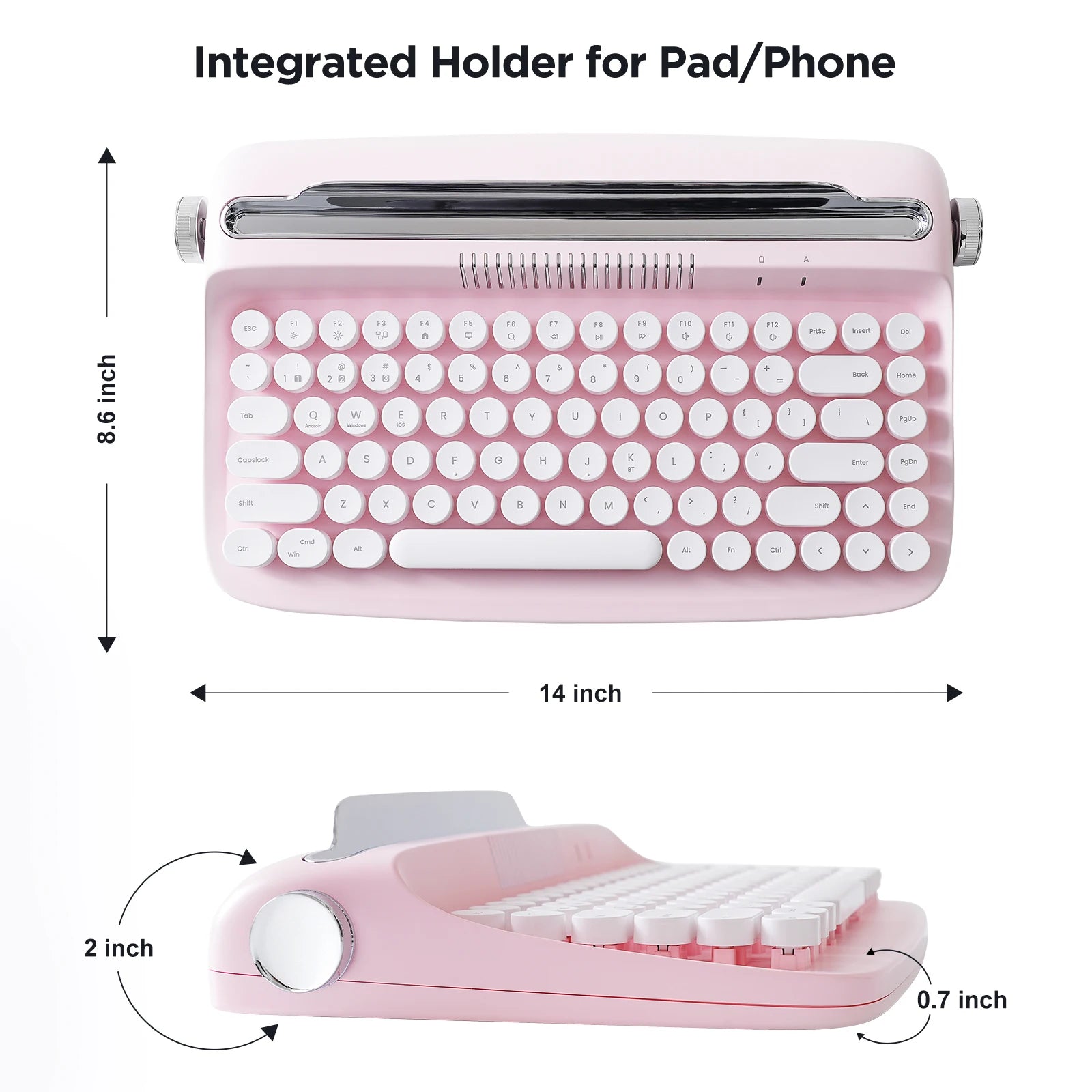 Retro Wireless Typewriter Keyboard
