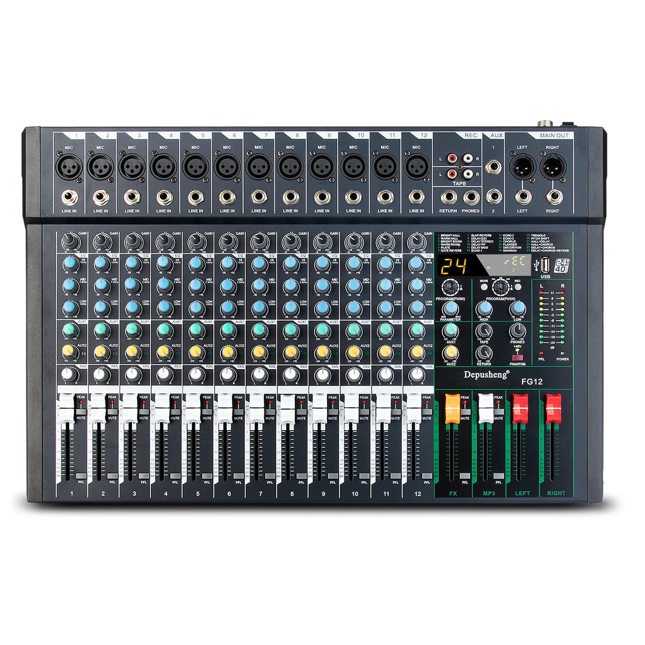 8/12 Channel Professional Audio Mixer