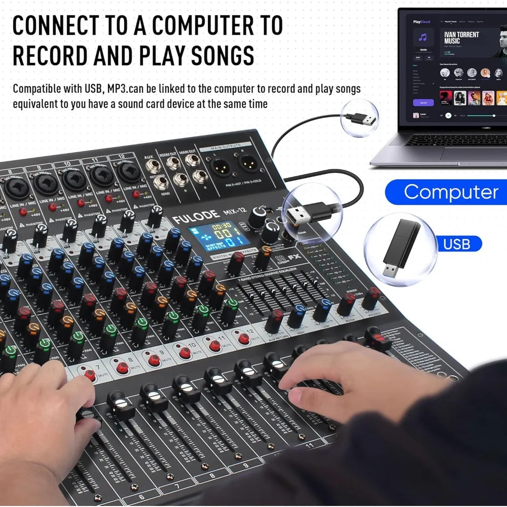 12-Channel Digital Audio Mixer
