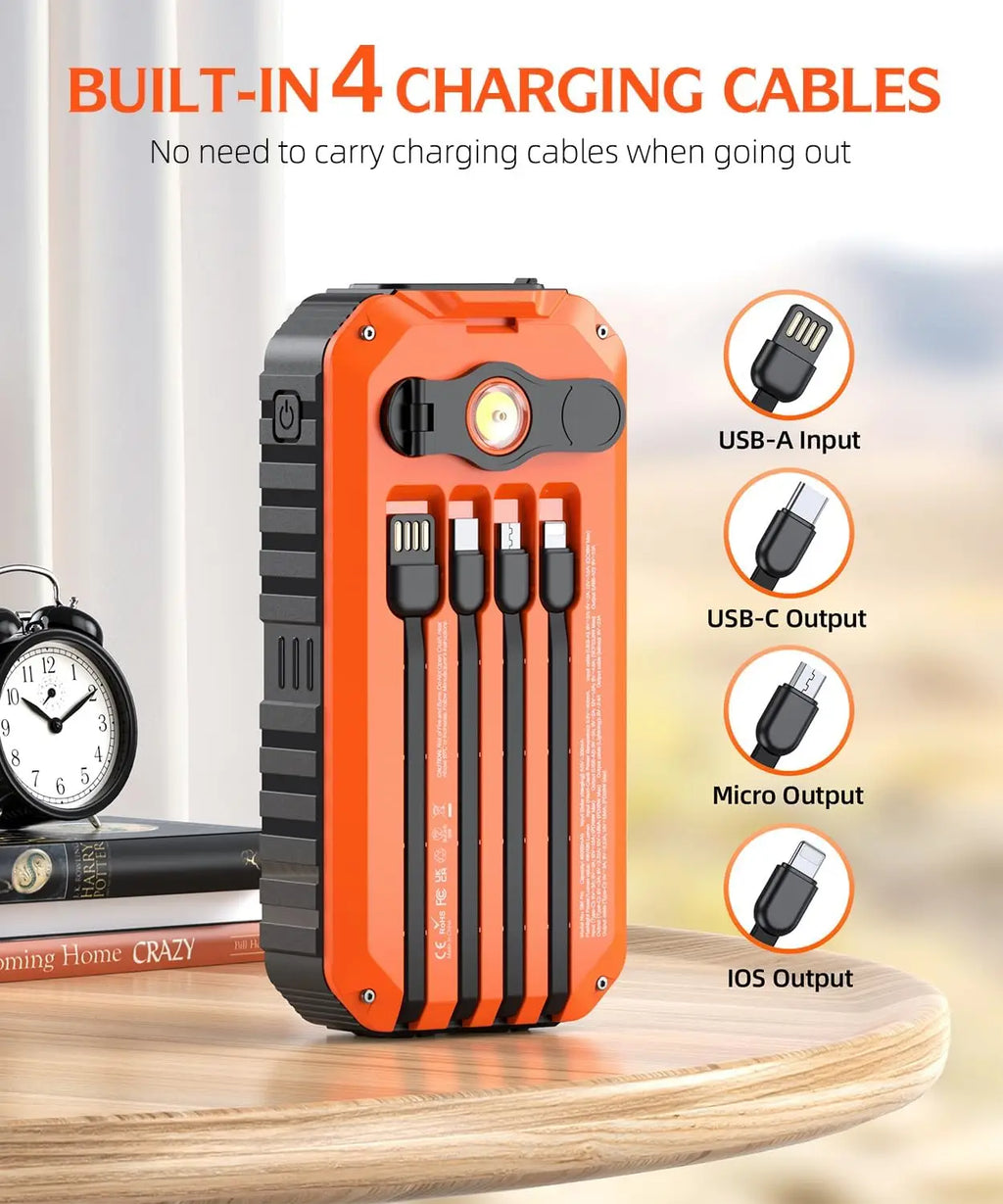 Solar Charger Power Bank With Hand Crank
