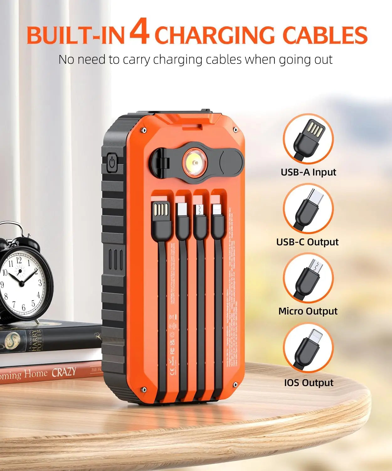 Solar Charger Power Bank With Hand Crank