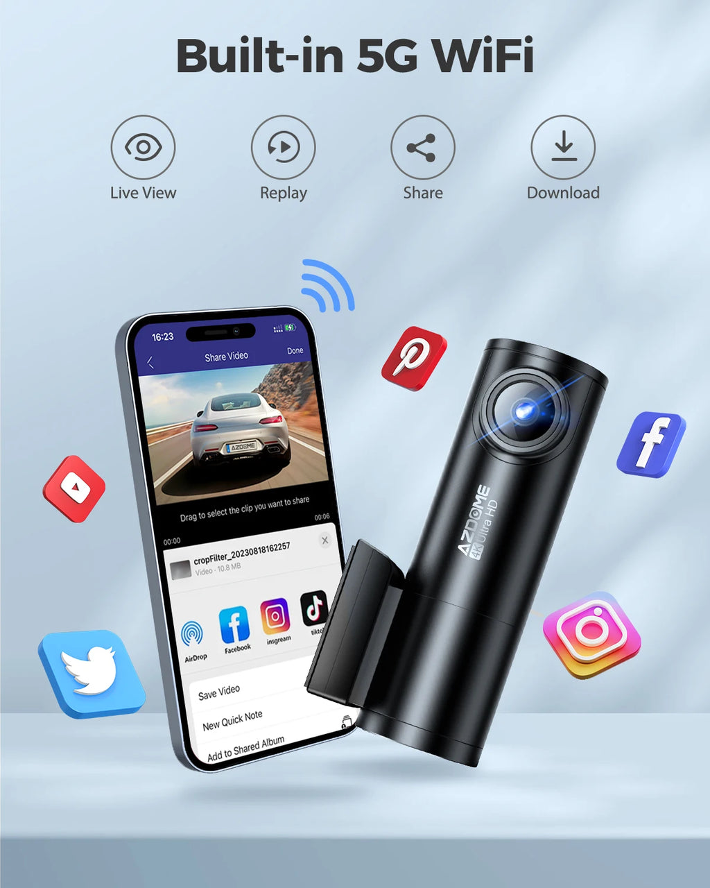 4K GPS Dash Camera for Cars