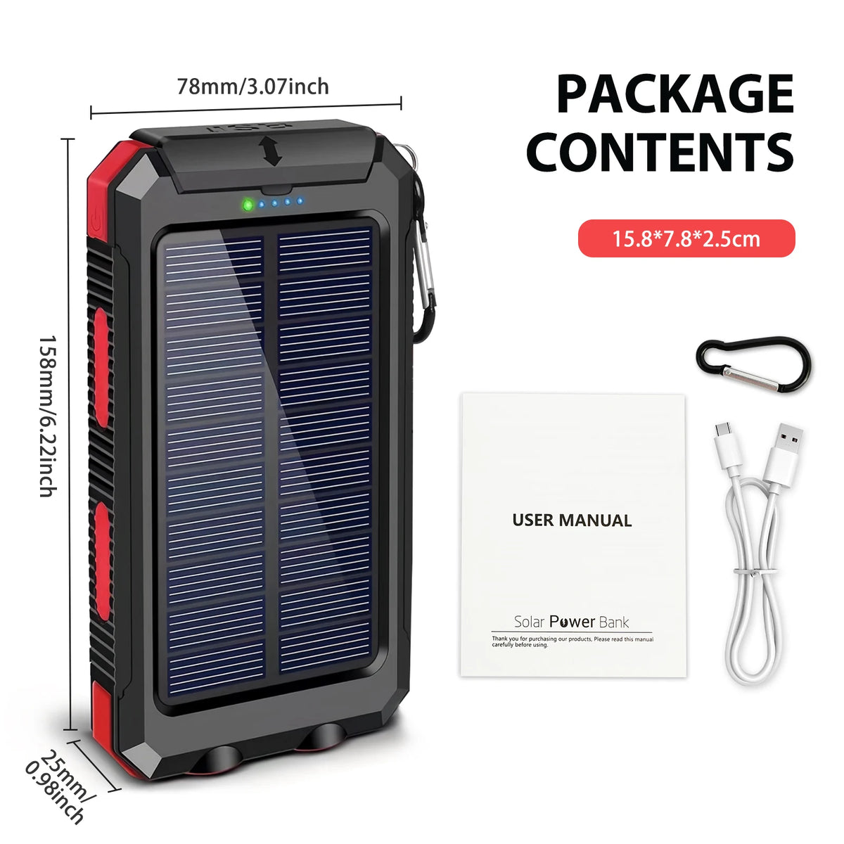 Solar Power Bank Portable Charger