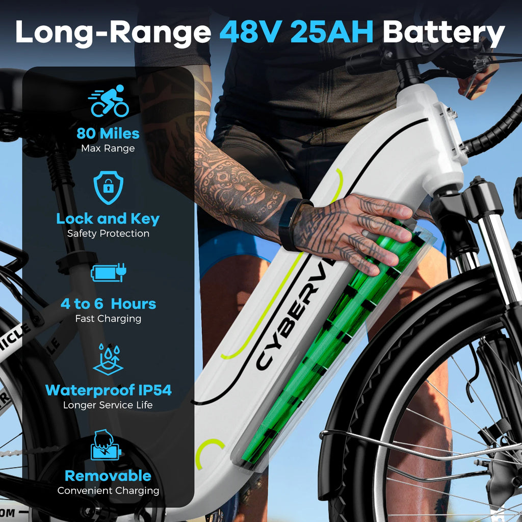 26" 7-Speed Shift Electric Bike for Adult