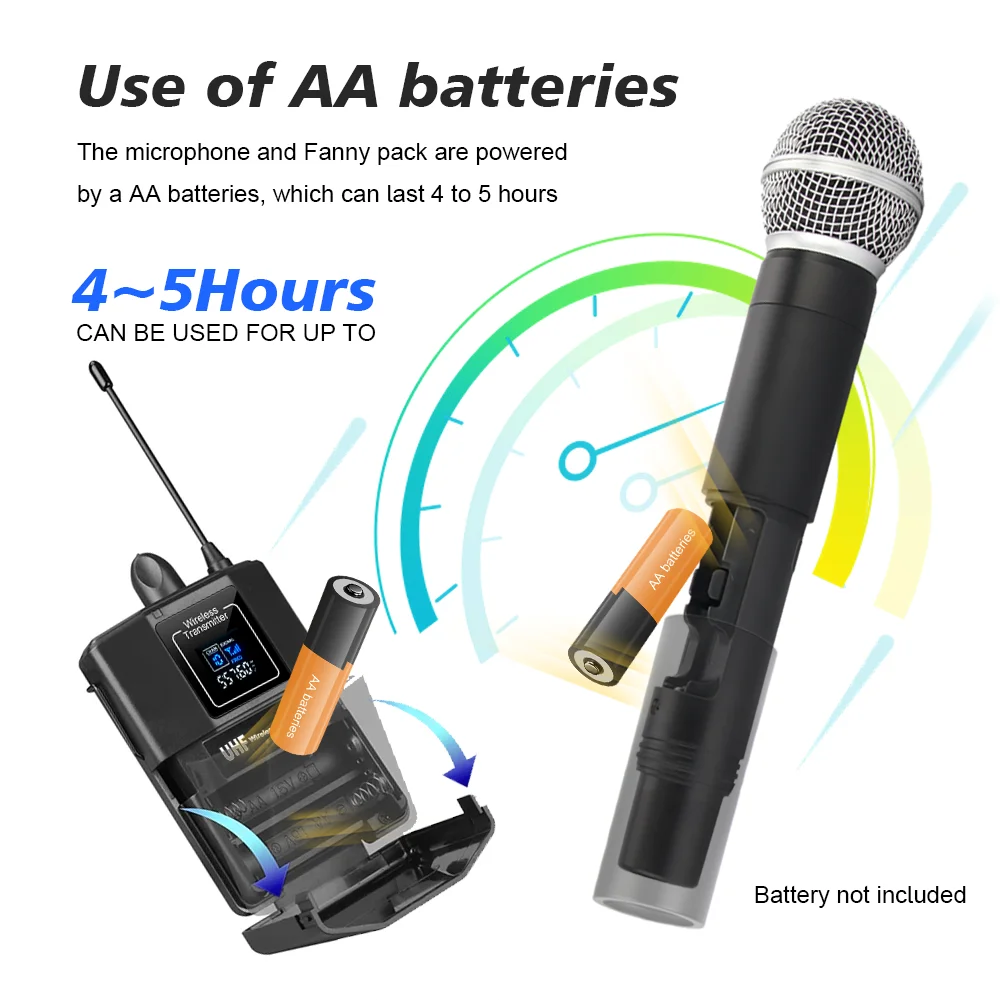 4 Channel UHF Wireless Dynamic Microphone Set
