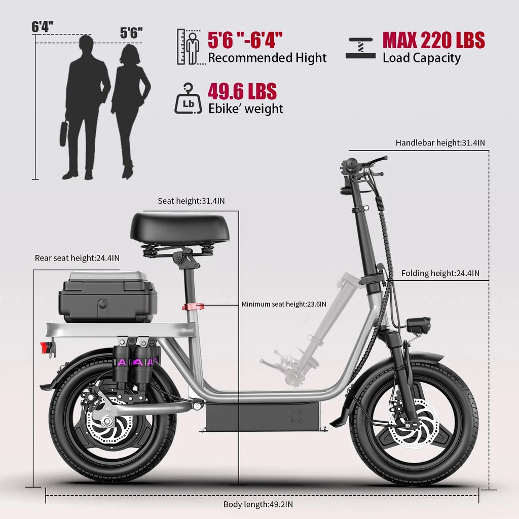 Folding Electric Scooter With 14" Tires