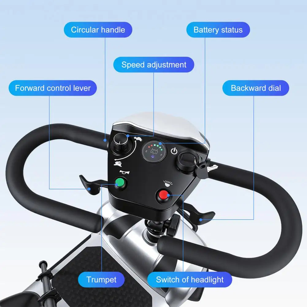 4 Wheel Foldable Mobility Scooter for Adults