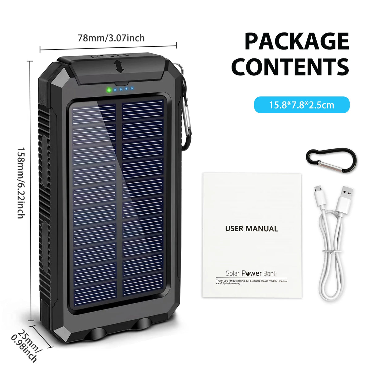 Solar Power Bank Portable Charger