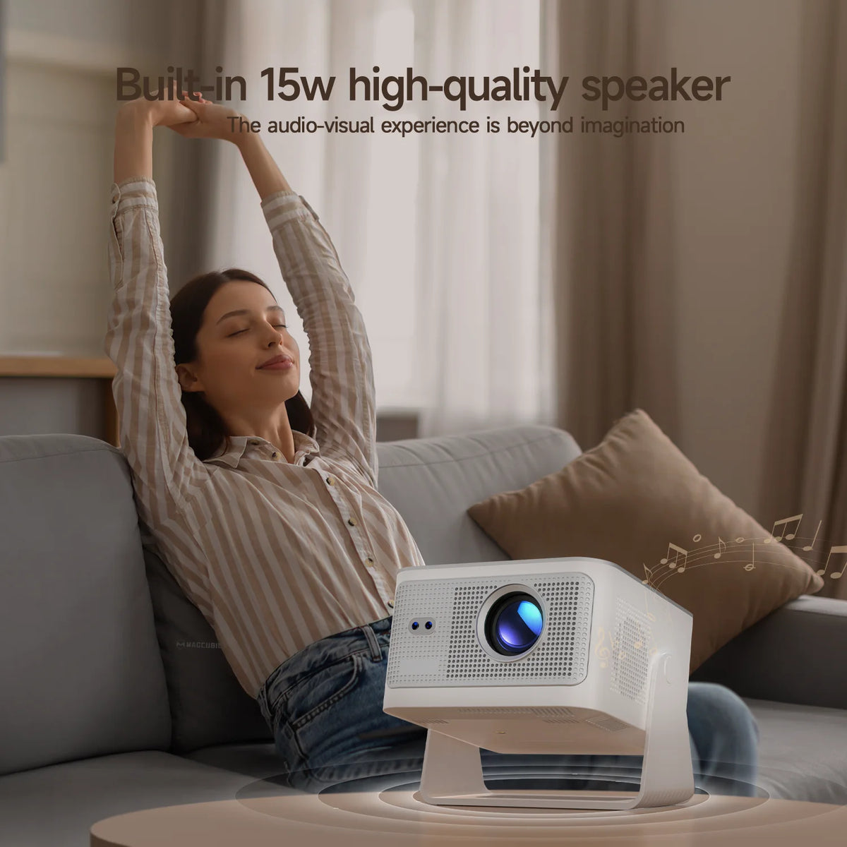 Auto Focus Outdoor Projector Android 14