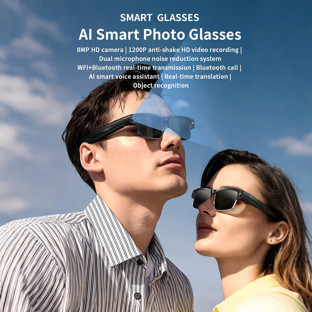 Smart AI Glasses with 8MP Camera