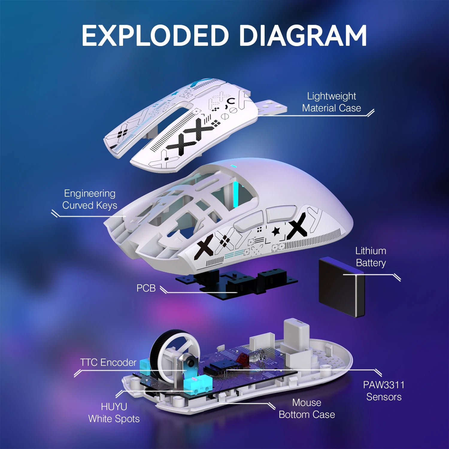 Wireless Gaming Mouse With Backlight Charging