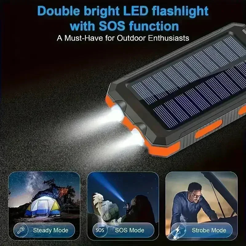 Outdoor Solar Power Bank Flashlight