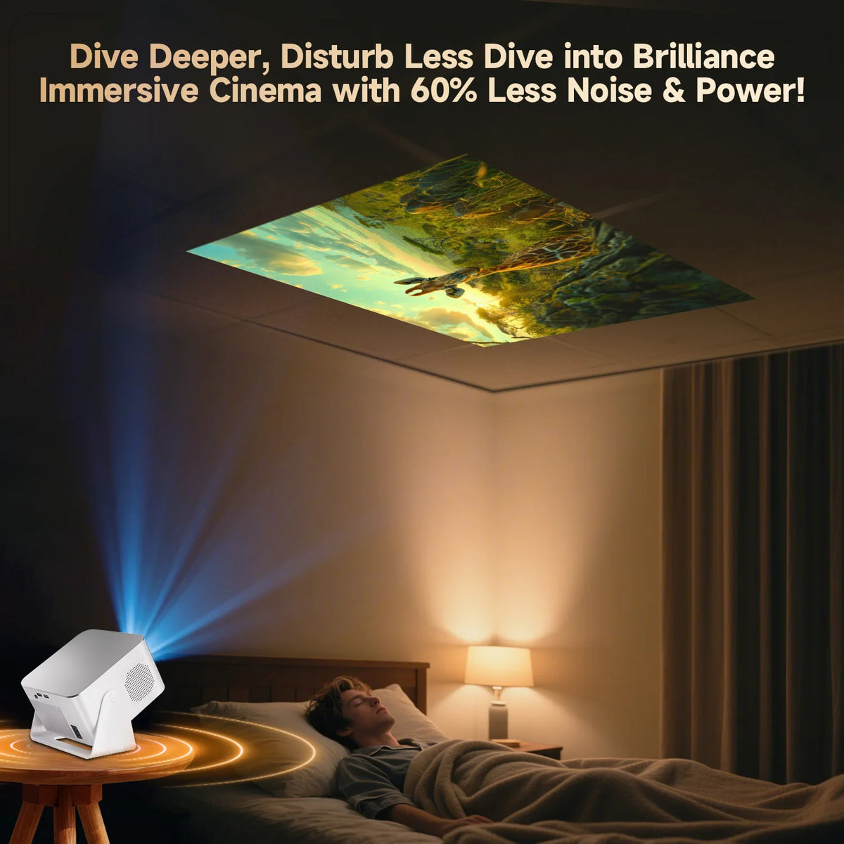 Auto Focus Outdoor Projector Android 14