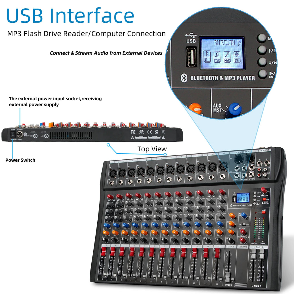 12 Channel Mixing Console
