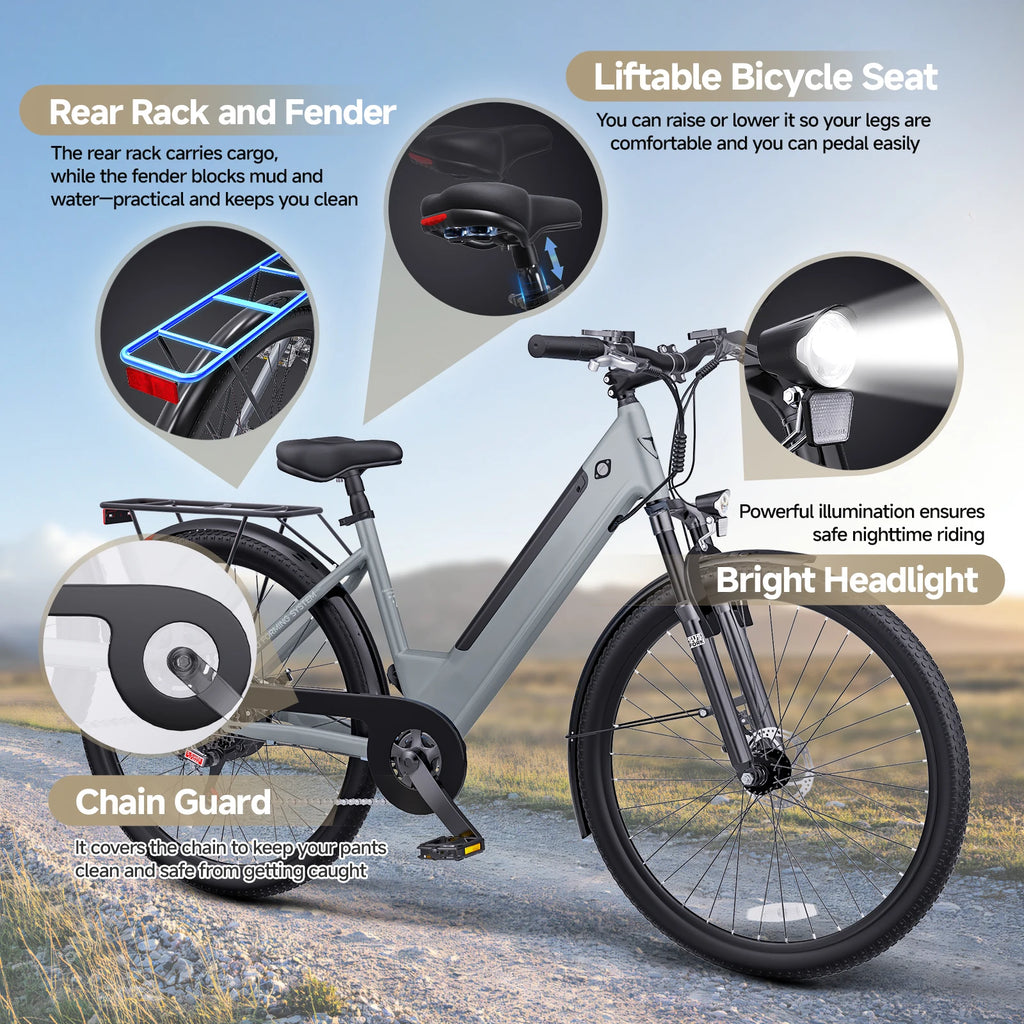 26" Electric 7-speed Bike For Adults