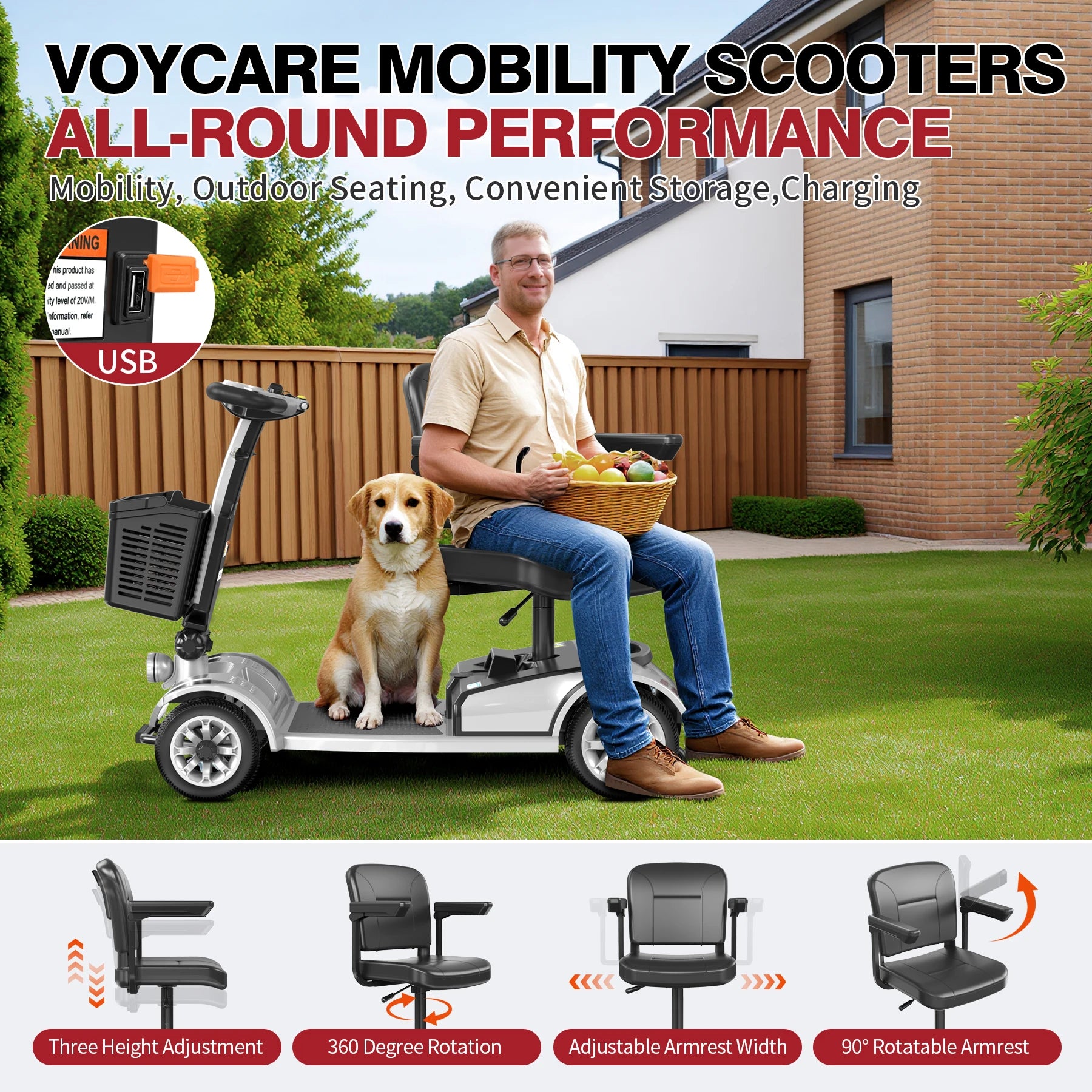 Foldable 4-Wheel Mobility Scooter