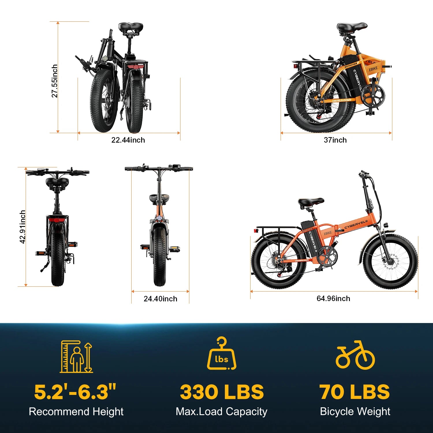 20 Inch Fat Tire Folding Commuter E-Bike