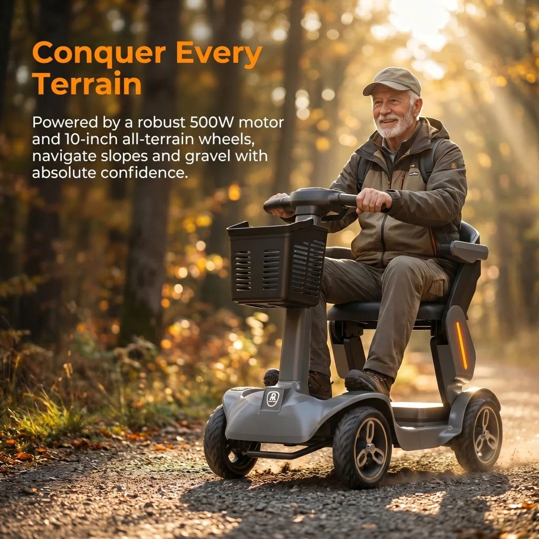 Gray Portable 4 Wheel Mobility Scooter