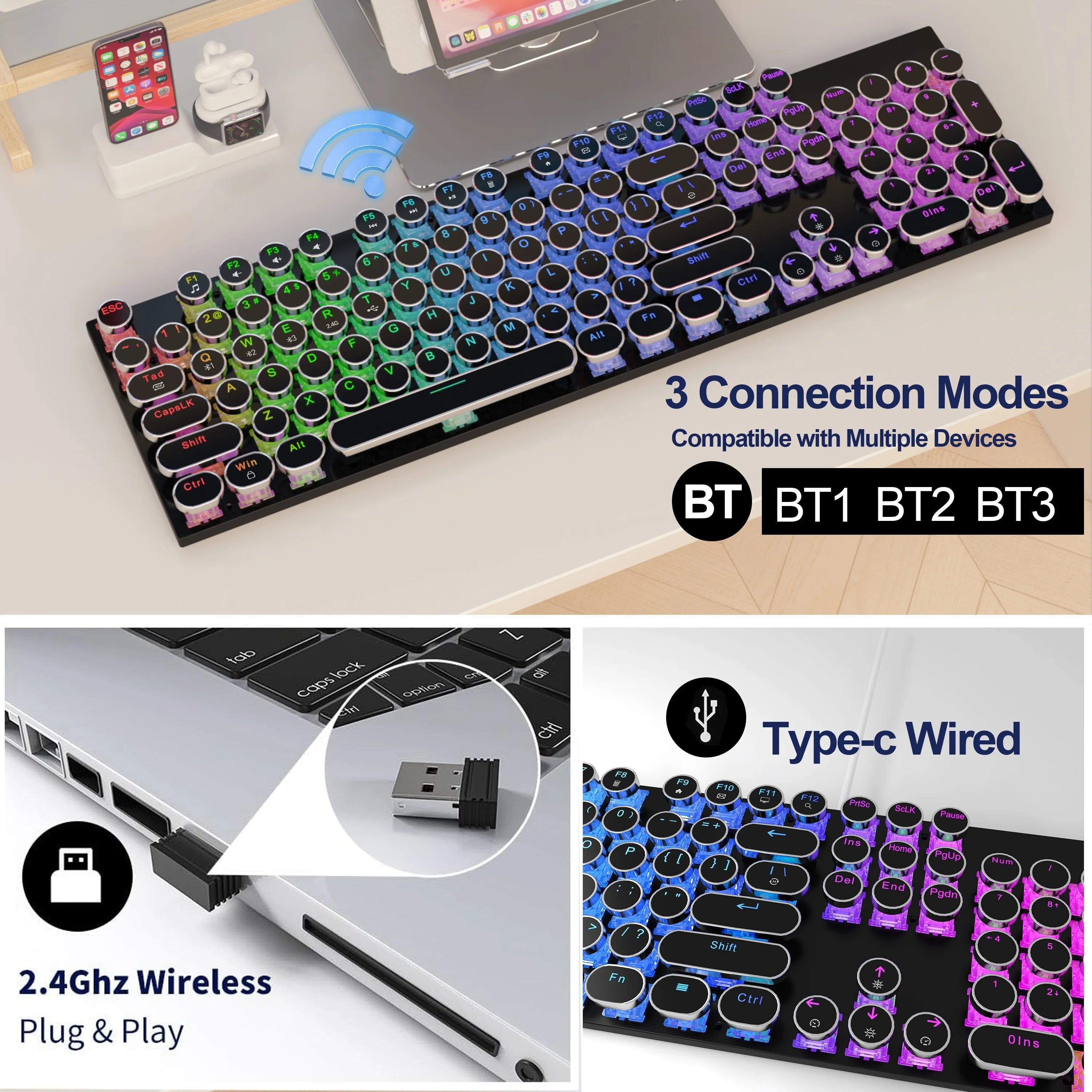 Wireless Punk Mechanical Keyboard