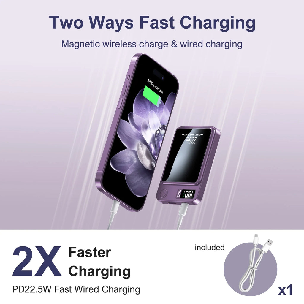Fast Charging Magnetic Wireless Power Bank For Iphone