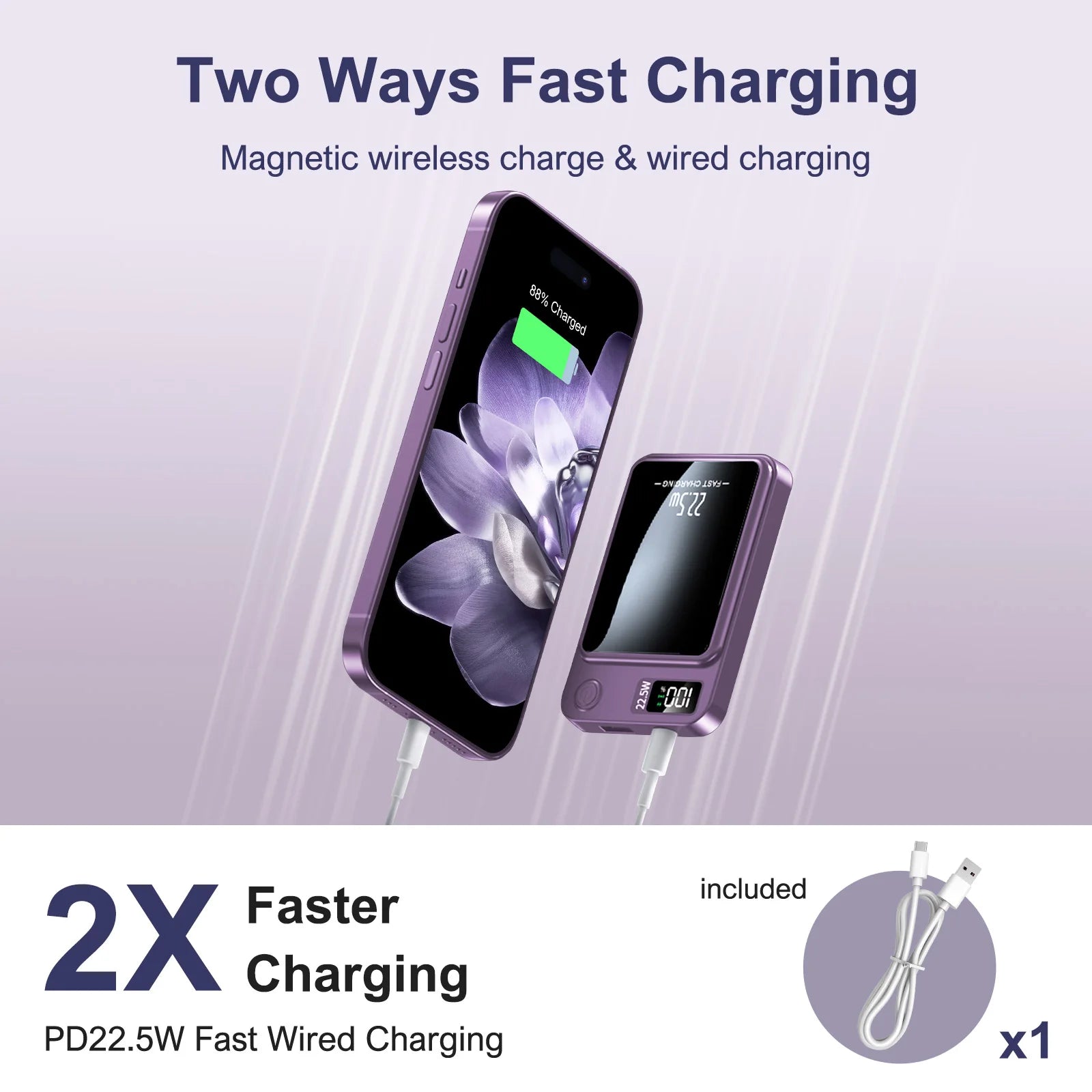 Fast Charging Magnetic Wireless Power Bank For Iphone